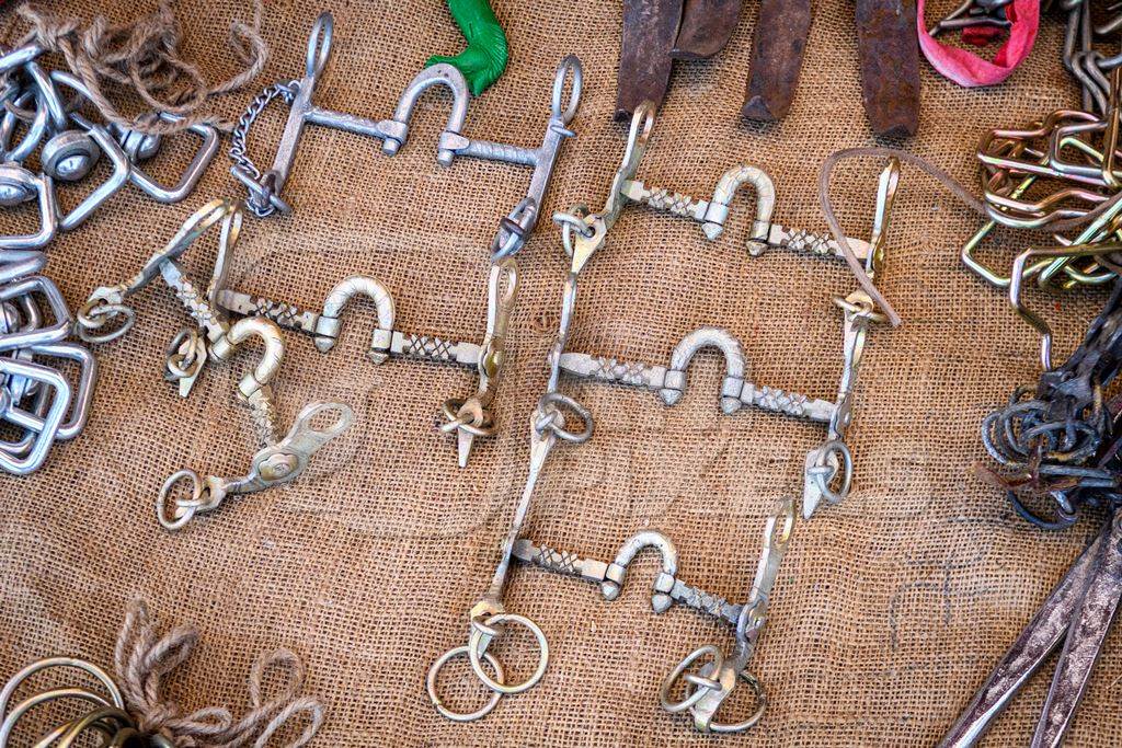 Indian horse spiked or thorn bits at Nagaur Cattle Fair, Nagaur, Rajasthan, India, 2022