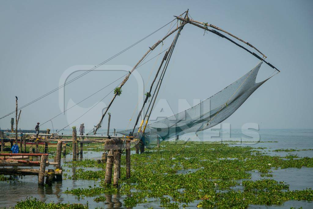 Chinese fishing net at Kochi fishing harbour in Kerala